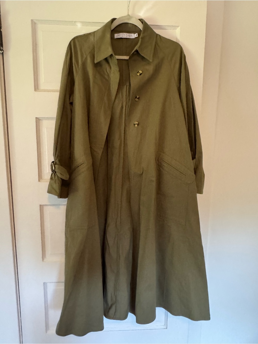Christy Dawn Olive Green Trench Coat